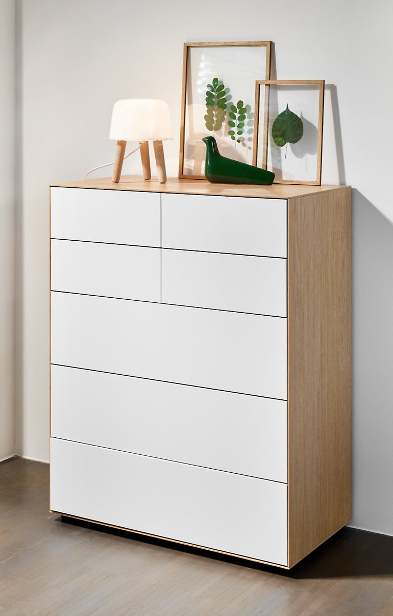 Kommode Lauki - Eiche weiß