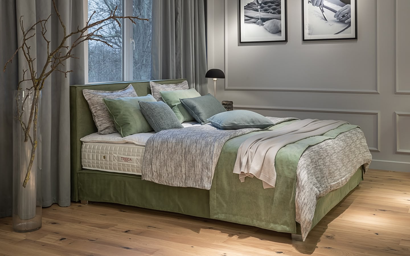 Boxspring Polsterbett 24seven Kopfteil Fine von Tréca Paris