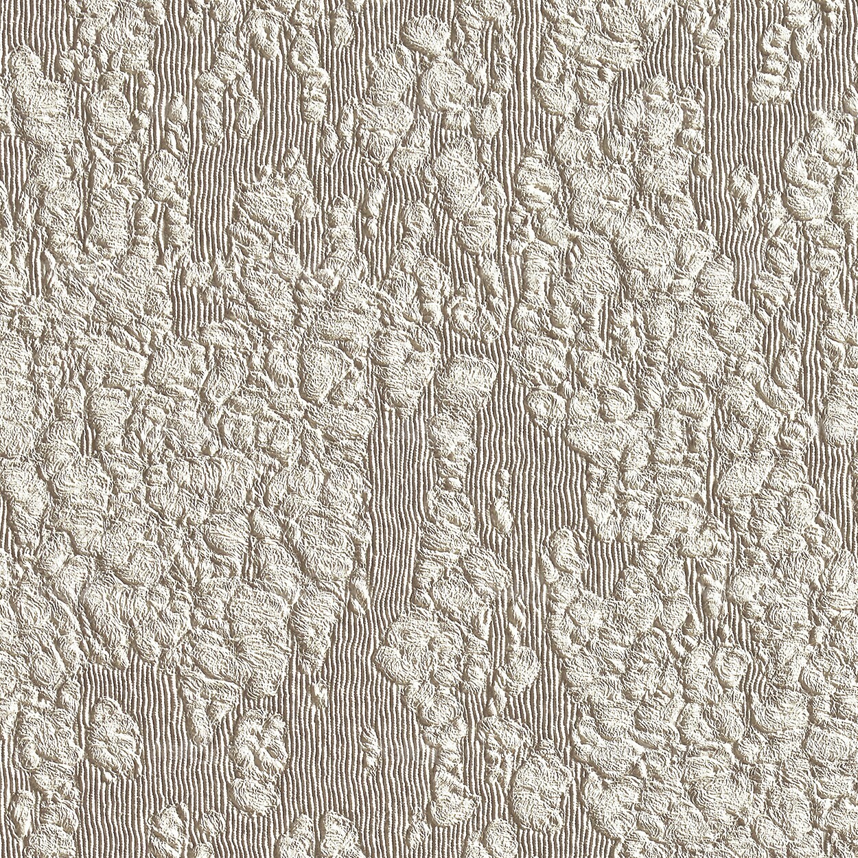 Strukturierte Tapete mit reliefartigem Muster in hellen Beige- und Naturtönen