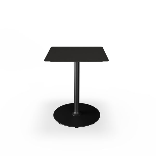 Tisch Pico von Houe mit runder schwarzer Tischplatte und sternförmig ausgelegtem Gestell  